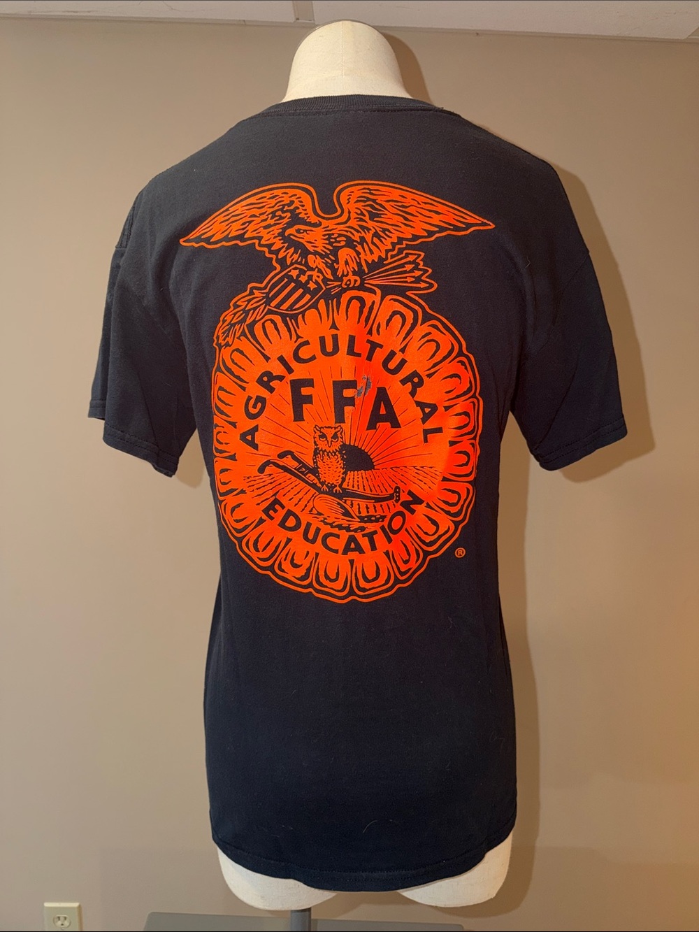 FFA Graphic Logo Black T-Shirt with Orange Print